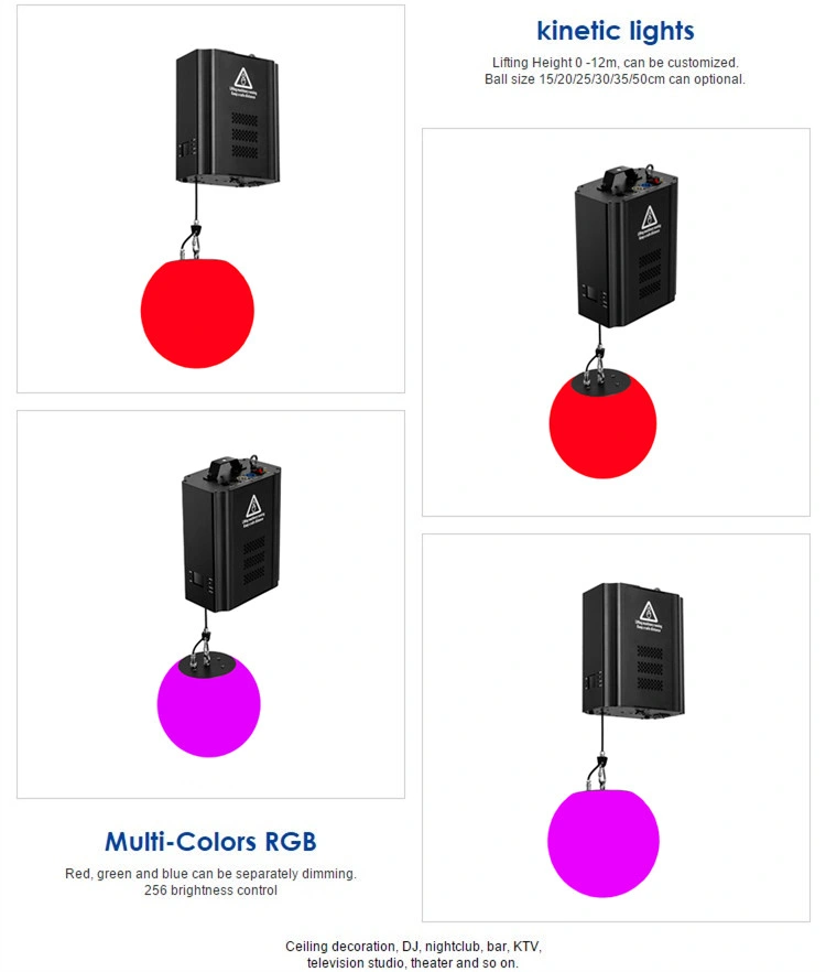 Stage Sphere LED Drop Lights Ceiling DMX Flying Winch Kinetic Lights