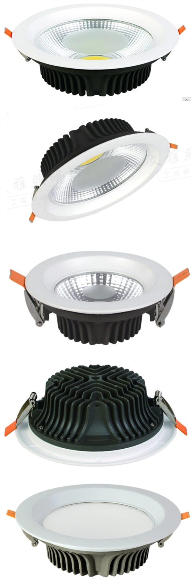 CE RoHS Approved 5W/7W/10W/15W/20W/30W Recessed Ceiling Round COB LED Downlight